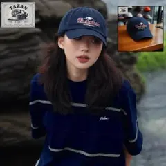 レディース キャップ ヴィンテージ 帽子 Ticholboo カジュアルネイビー