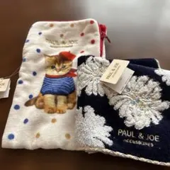タグ付きPAUL & JOE 猫デザイン ハンカチ