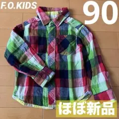【ほぼ新品】ベビー 長袖 チェックシャツ90cm相当 秋冬☆早い者勝ち！すぐ発送