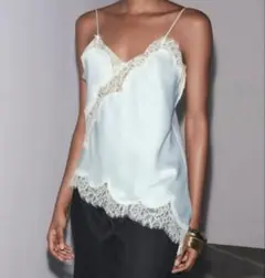 ZARA ZW COLLECTION レーストリムキャミソール ライトブルーXSのサムネイル