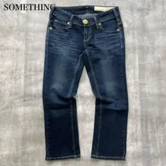 サムシング【S】デニムパンツ ジーンズ クロップド スリムフィット ミッドライズ