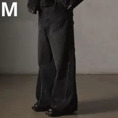 GRANCY ジップデザイン バギーデニム パンツ Mサイズ