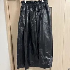 CIAOPANIC コーティングナイロン ギャザースカート ブラック