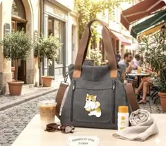 ☆新品　モフサンド　ドーナツ？浮き輪？にゃん♪ ショルダーバッグ　グレーカラー☆