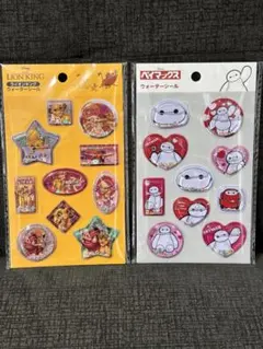 ベイマックス ライオンキング ウォーターシール　2枚セット　セリア
