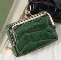 ★ 財布 & カードケース グリーン★ 　取外し可能　がま口　コインケース　新品