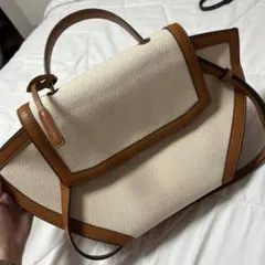 キャンバス×レザー 2WAY ハンドバッグのサムネイル