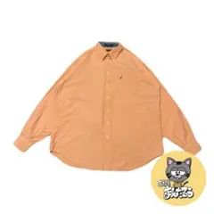 90s 古着 ノーティカ 長袖シャツ 刺繍ロゴ オーバーサイズ L