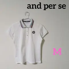 and per se　アンパスィ　レディース　ゴルフウェア　半袖　白　M