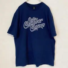 ギルダン 半袖 Tシャツ クルーネック 英字 M 紺 綿 お出かけ スポーツ