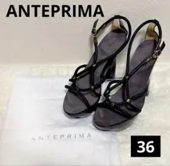 【美品】ANTEPRIMA アンテプリマ サンダル ブラック36レザーイタリア製のサムネイル