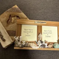 【値下げ中・新品】海外　フォトフレーム　海雑貨　写真立て　島　ハワイ　土産　貝殻