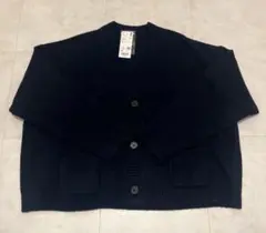 ユニクロ　スフレヤーン　ショートカーディガン　ネイビー　XXL 新品　未使用