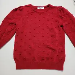 H&M 赤 ポンポン付きニットセーター