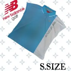 a67〚New Balance Golf〛ノースリーブポロシャツ ライトブルーS