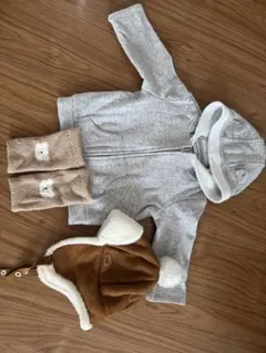 フリースジャケット・帽子・レッグウォーマー　80cm