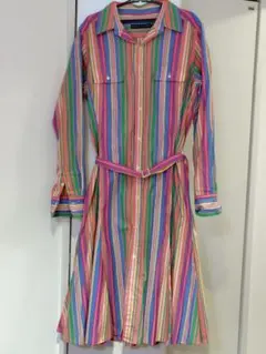 【訳あり】Ralph Lauren ストライプ シャツドレス【汚れあり】
