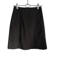 ブラック フレアスカート ひざ丈 シンプル 無地 レディース きれいめ オフィス