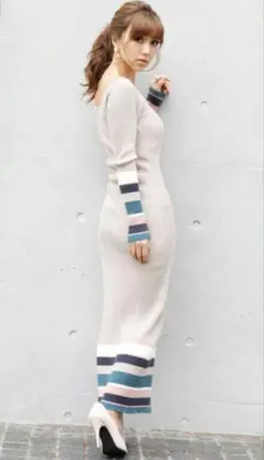 新品　半額以下　 エイミー eimy マルチニットロングワンピース ニットワンピ