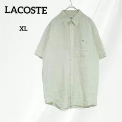 ハクさん様☆LACOSTE ラコステ ロゴ刺繍 チェック柄 半袖シャツ Sz.5