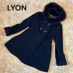 【美品】 LYON コート ウール カシミヤ混 フォックス ファー リヨン