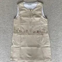 子犬の刺繍ワンピース　ジャンパースカート　100 ファミリア