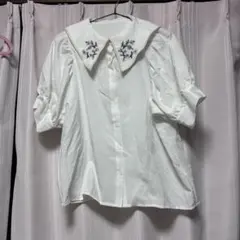 セーラー ブラウス 半袖 刺繍