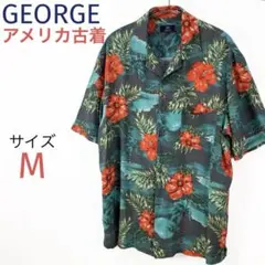 アロハシャツ ハワイアンシャツ USA古着 アメリカ輸入 ハイビスカス柄レーヨンのサムネイル