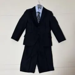 男の子 フォーマルスーツ 120cm 黒 ストライプ 卒園式 入学式 結婚式