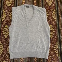 90s Vintage MADE IN USA Vネックニットベスト グレー