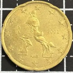 2002年 ユーロ 20セント イタリア 芸術家 空間における連続性の唯一の
