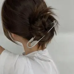 特大 安全ピン型 ヘアピン ヘアアクセサリー かんざし ヘアクリップ デコ
