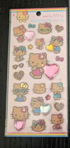 日焼けキティ　キラキララインストーンシール　キティ ハローキティ サンリオ