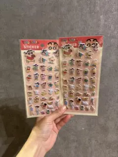 ★即購入OK★ クレヨンしんちゃん ぷっくりステッカー シール2枚セット　セリア