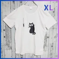 猫 Tシャツ カットソー イラスト プリント ねこ 黒猫 レディース 新品 ③