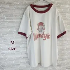 【Wendy's 美品】レディースMサイズ ビンテージ風プリントTシャツ