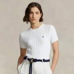 ✨大人気✨ POLO ラルフローレン ケーブル サマーニット 白 Mサイズ