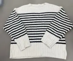 薄手　ボーダー　ニットセーター