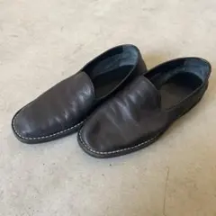 Guidiレザー スリッポン フラットシューズ アルチザン 黒 ブラック 