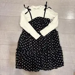 Petit main 花柄レイヤードワンピース