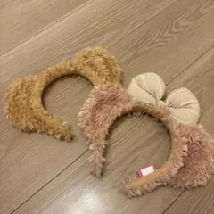 ダッフィー シェリーメイふわふわ耳付きカチューシャ 2色セット
