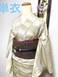セール明日まで！ 単衣 本塩沢(塩沢お召) 竹模様 裄67cm 正絹 - メルカリ