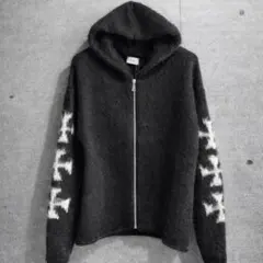 新品未使用】AMIRI ボーンズコットンフリース ジップアップパーカー 