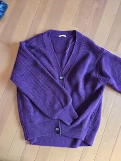 【8日(日)までの値下げ‼️】GUパープル Lサイズ カーディガン