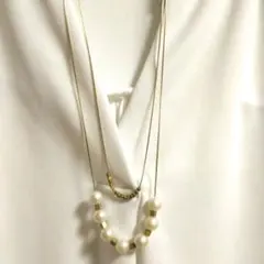 コットンパール 2連ネックレス