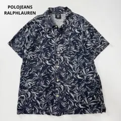 90s】ポロバイラルフローレン 開襟シャツ 刺繍ロゴ XLサイズ ADAMS