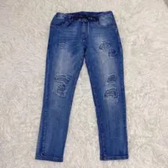 Avail　レディース　ダメージデニム　ウエストゴムのサムネイル