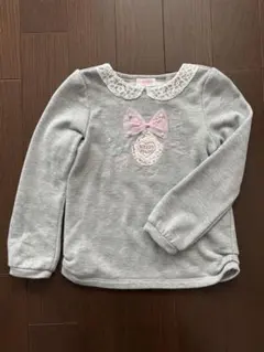 メゾピアノ グレー 薄手トレーナー