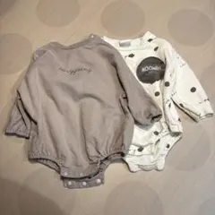 80cm 長袖ロンパース 2枚組