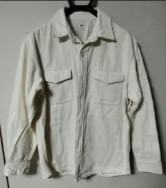 オフホワイト コーデュロイ 長袖シャツ